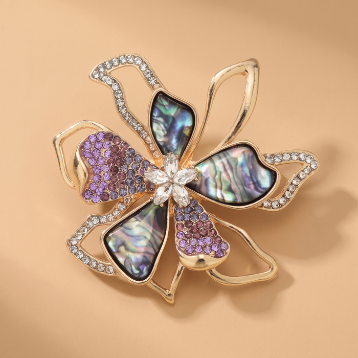 Broche Fleur · Cristal