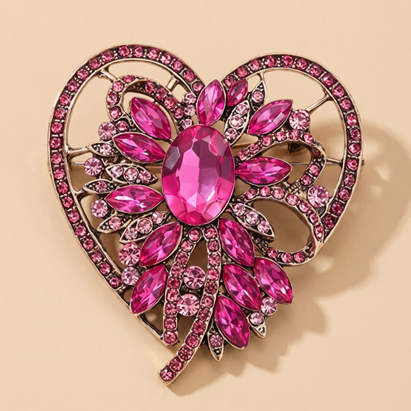 Broche Cœur Vintage · Cristal
