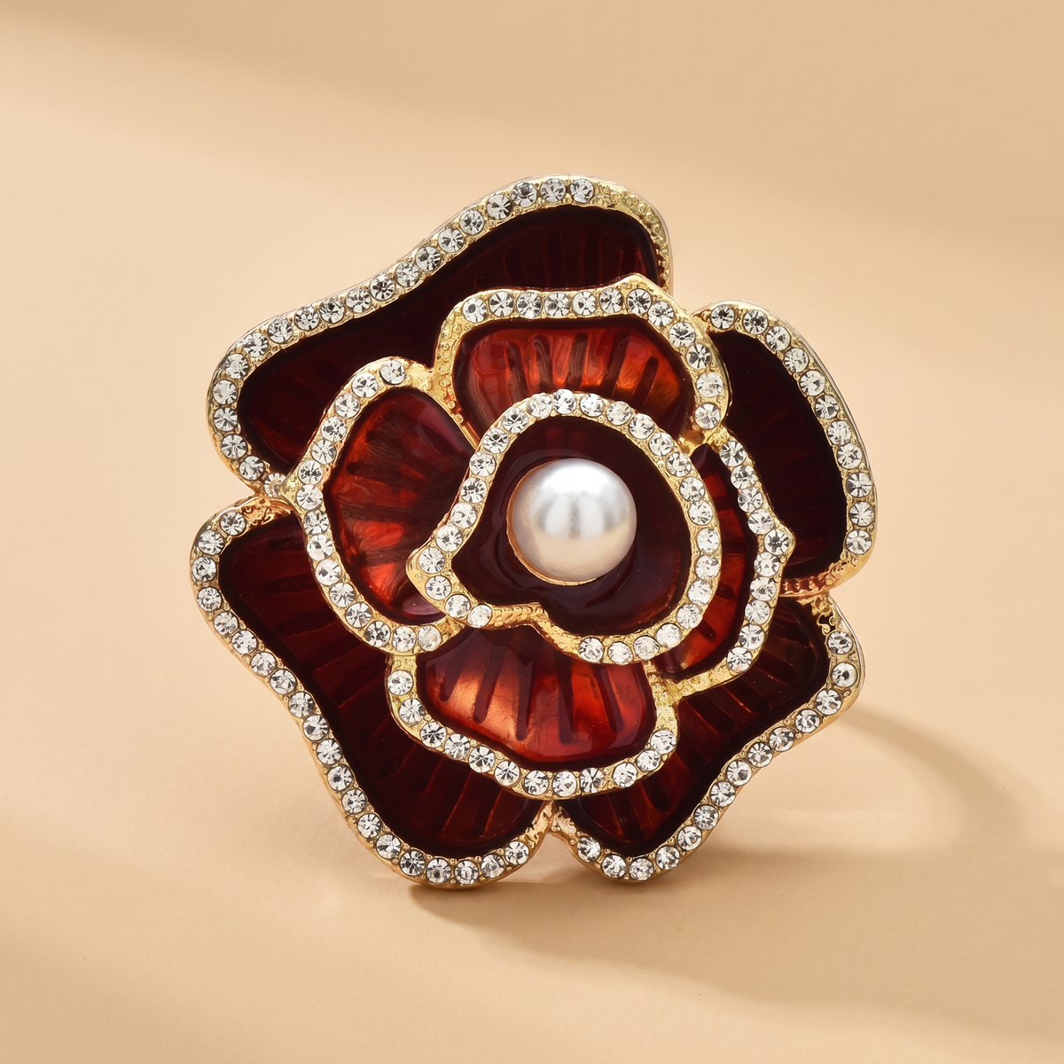 Broche Camélia · Émail