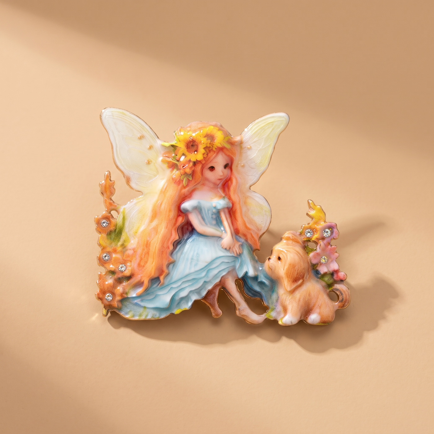 Broche Papillon · Émail · Jaune · vue principale