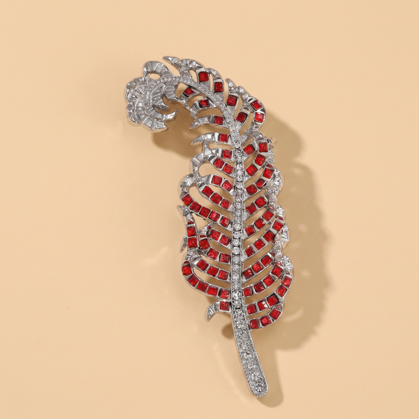 Broche Plume Vintage · Cristal