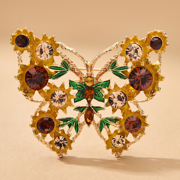 Vintage Butterfly Brooch · Enamel