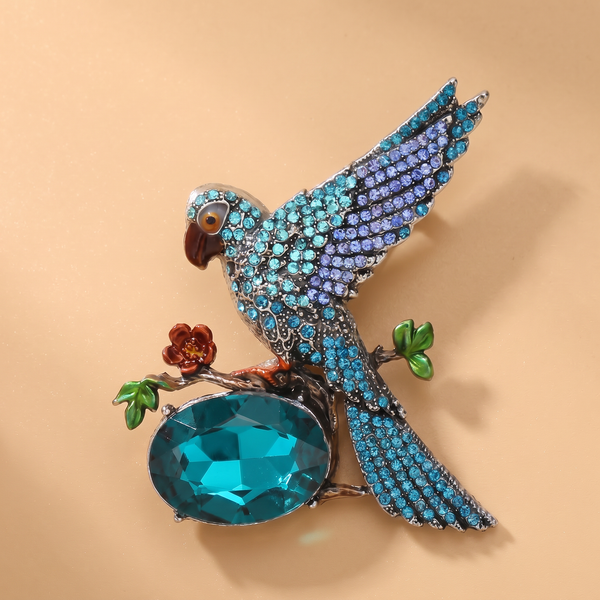 Broche Oiseau Vintage · Cristal