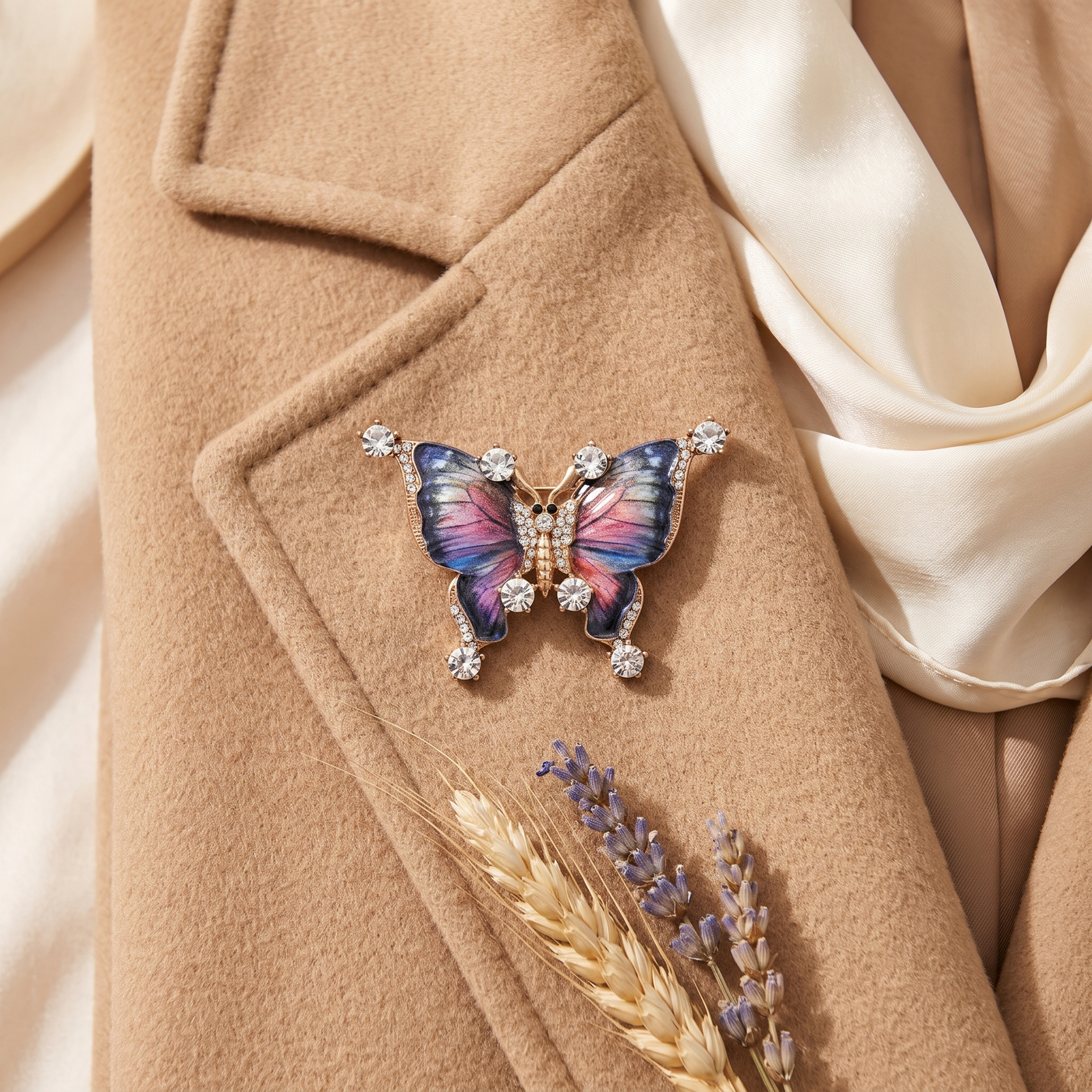 Broche Papillon en émail, bijou vintage Alyvoa · Multicolore