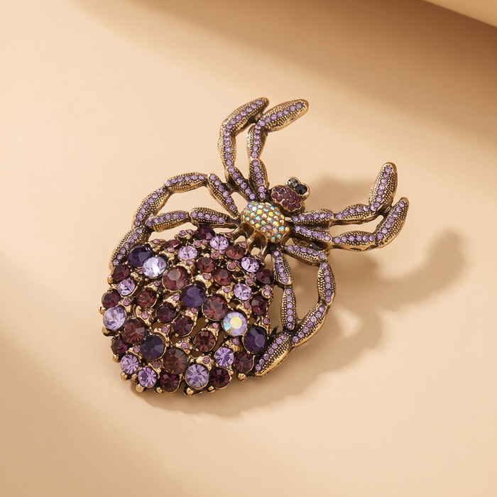 Broche Araignée Vintage · Cristal