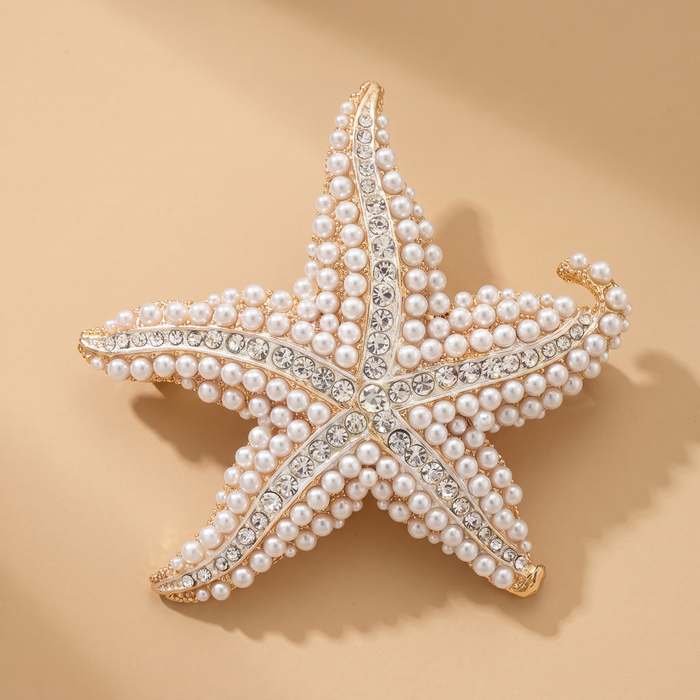 Broche Étoile de Mer · Perles & Cristal