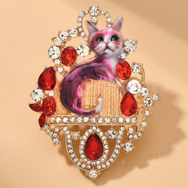 Broche Chat Vintage · Cristal