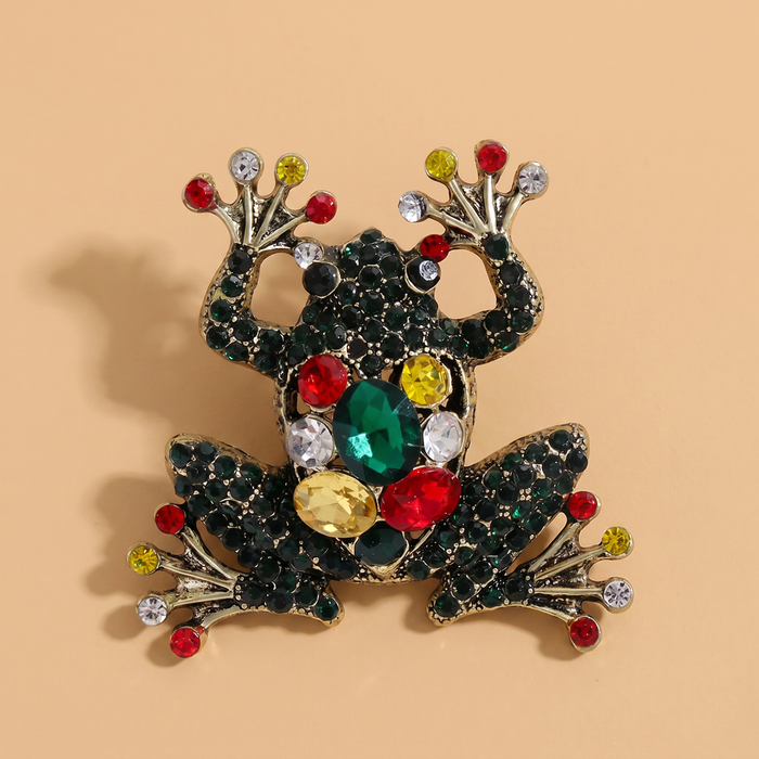 Broche Grenouille Vintage · Cristal
