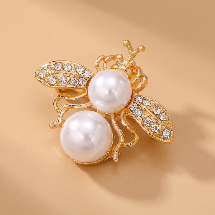Broche Abeille · Perles & Cristal