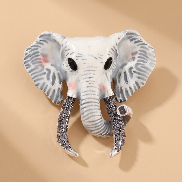 Broche Éléphant Vintage · Émail