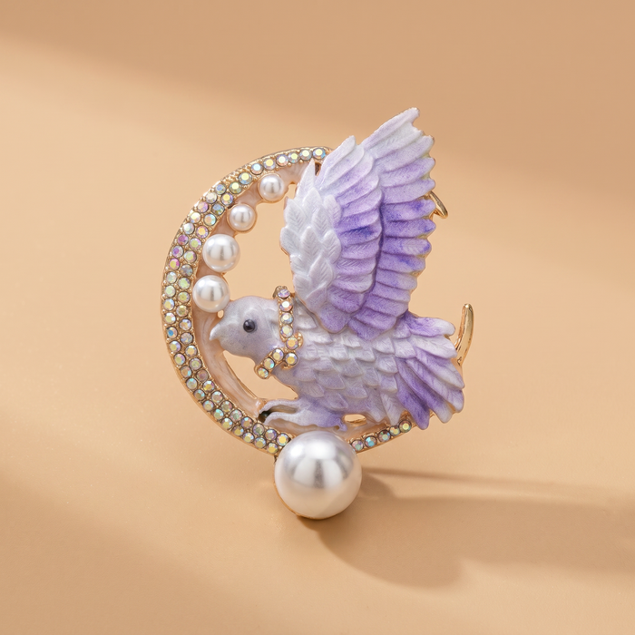 Broche Oiseau · Émail