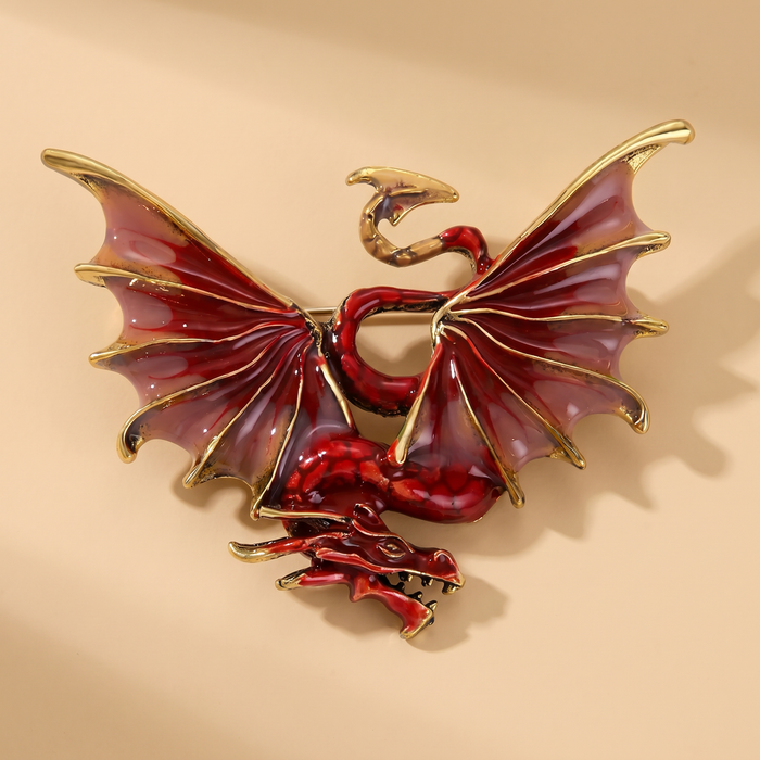 Broche Dragon Vintage · Émail