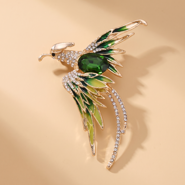 Broche Phénix · Cristal