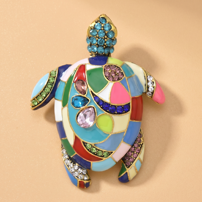 Broche Tortue Vintage · Cristal