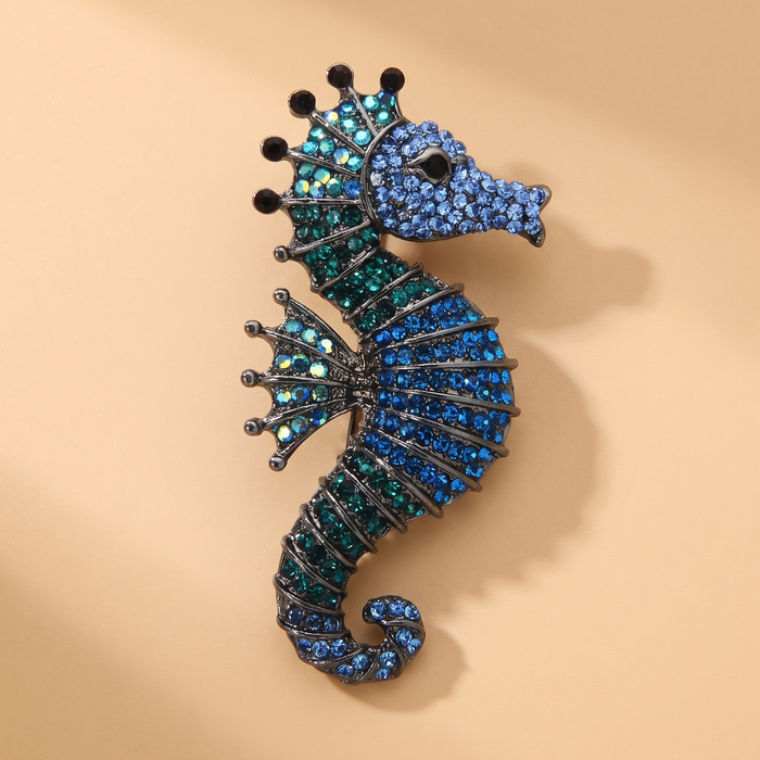 Broche Hippocampe · Cristal