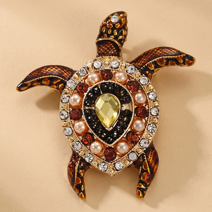 Broche Tortue · Cristal