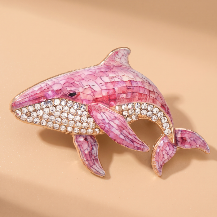 Broche Baleine · Cristal