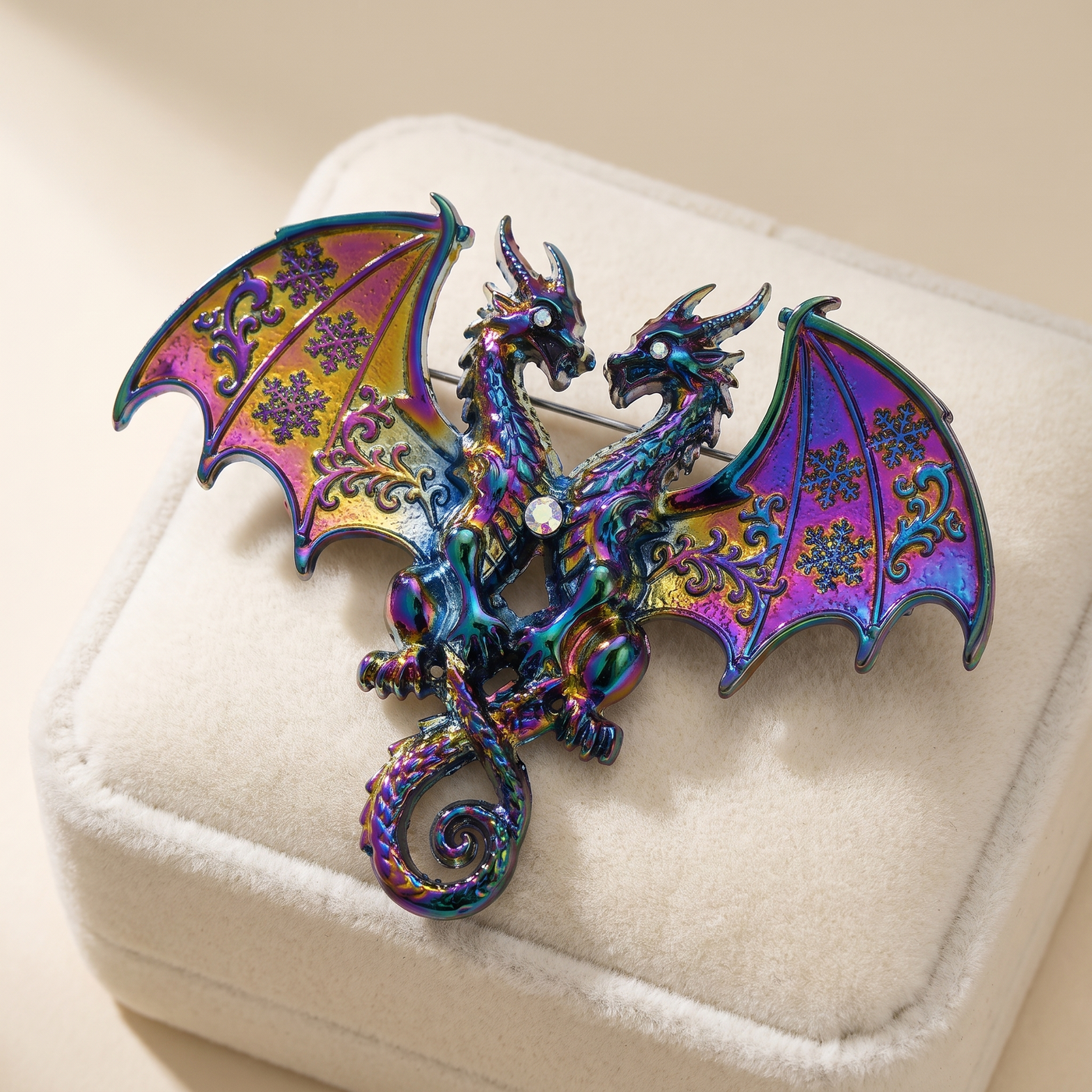 Broche Dragon, bijou fantaisie vintage Alyvoa · Multicolore