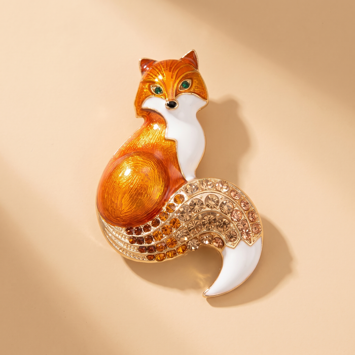 Broche Renard · Cristal
