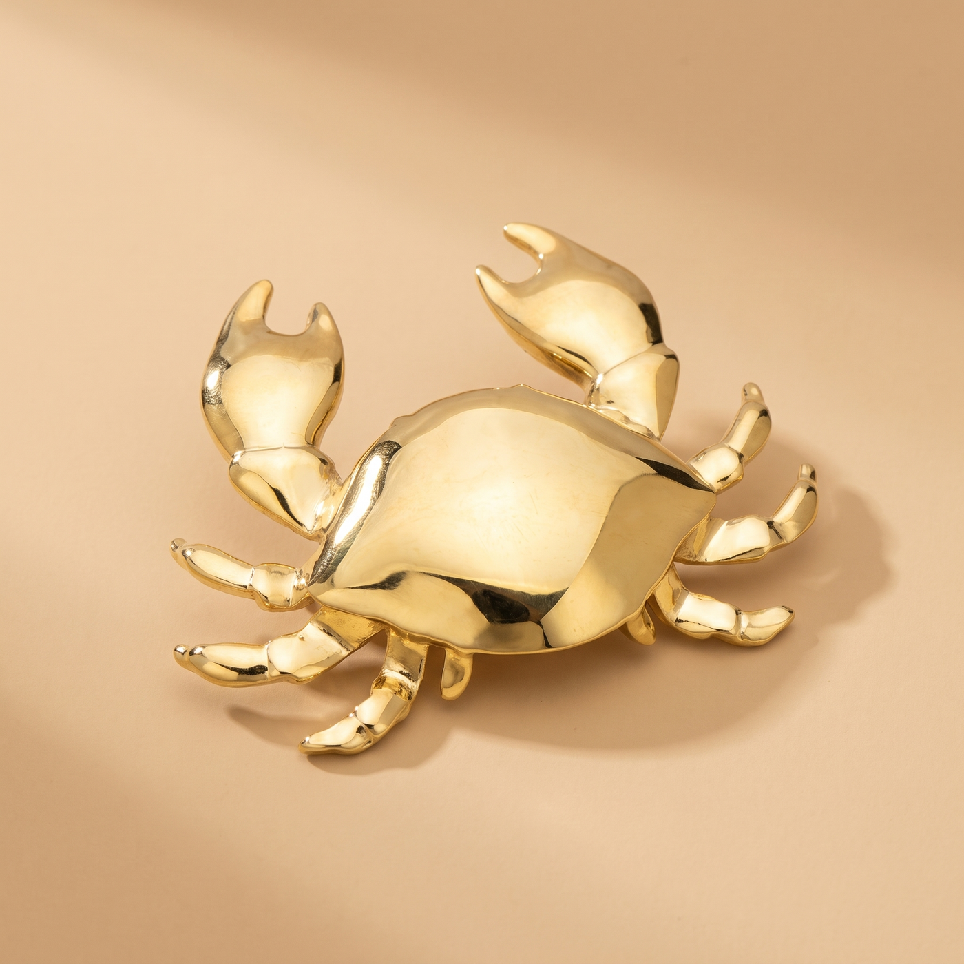 Broche Crabe en acier, bijou vintage Alyvoa · Doré