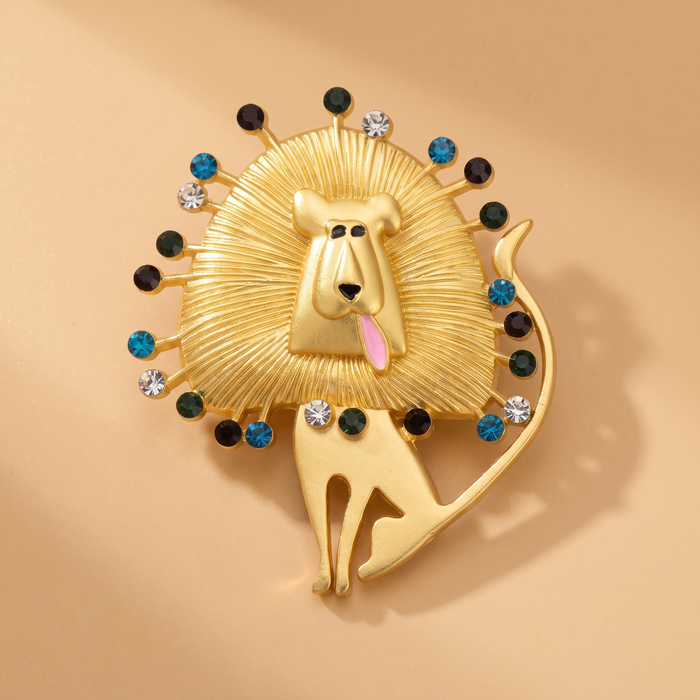 Broche Lion Vintage · Cristal