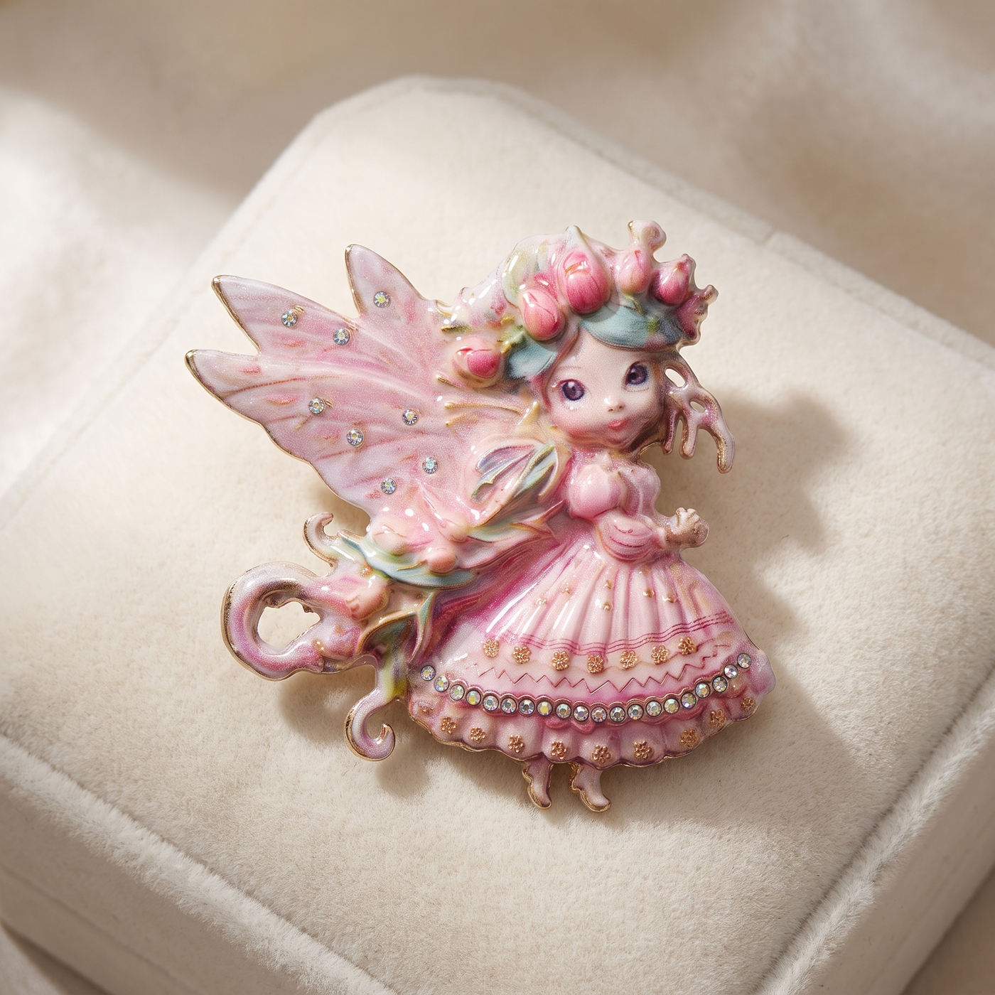 Broche Papillon · Violet · sur coussin